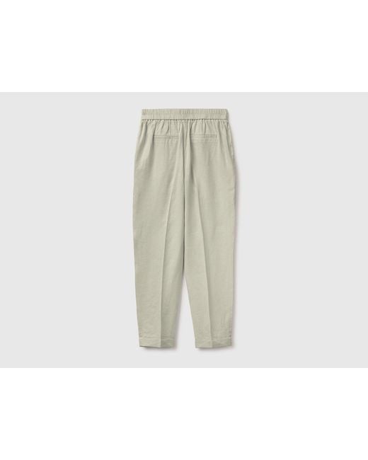 Benetton Black Benetton, 100% Linen Cigarette Trousers