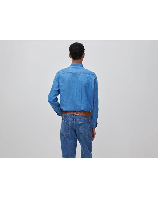 Benetton Blue Benetton, Denim Shirt for men