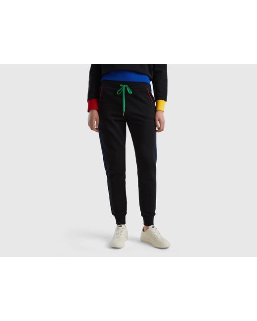 Pantalón Jogger Con Cordón Benetton de color Black