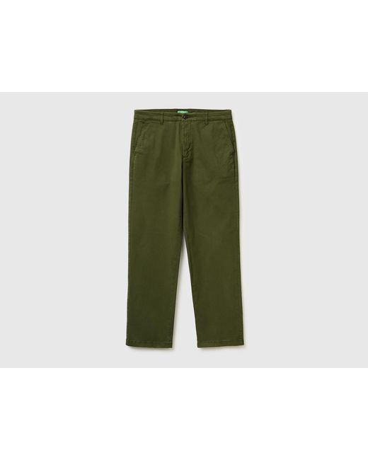 Benetton Green Benetton, Straight Fit Chinos for men