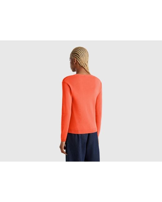 Benetton, Jersey De Cuello Redondo De 100 Algodón, Mujer Benetton