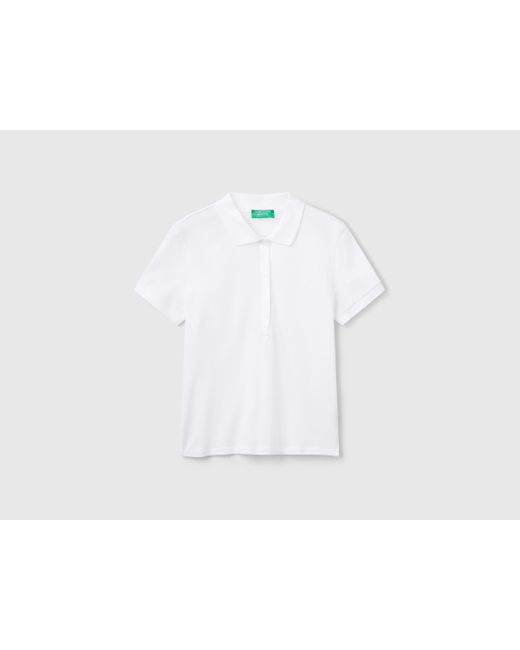 Benetton, Polo Slim Fit De Algodón Elástico, Blanco, Mujer Benetton de color Black