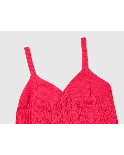 Benetton Red Benetton, Crochet Top