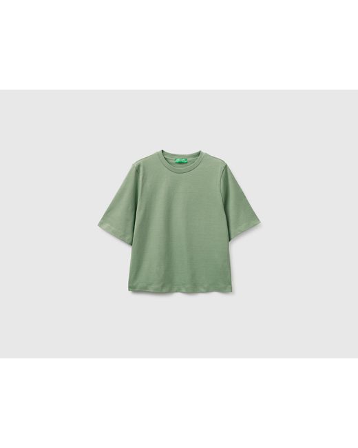 Benetton Green Benetton, 100% Cotton Boxy Fit T-Shirt