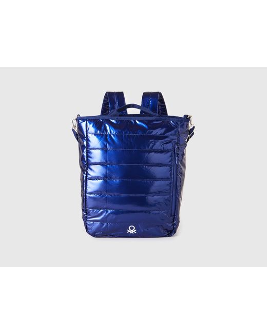 Benetton Blue Benetton, Padded Rucksack With Shoulder Strap
