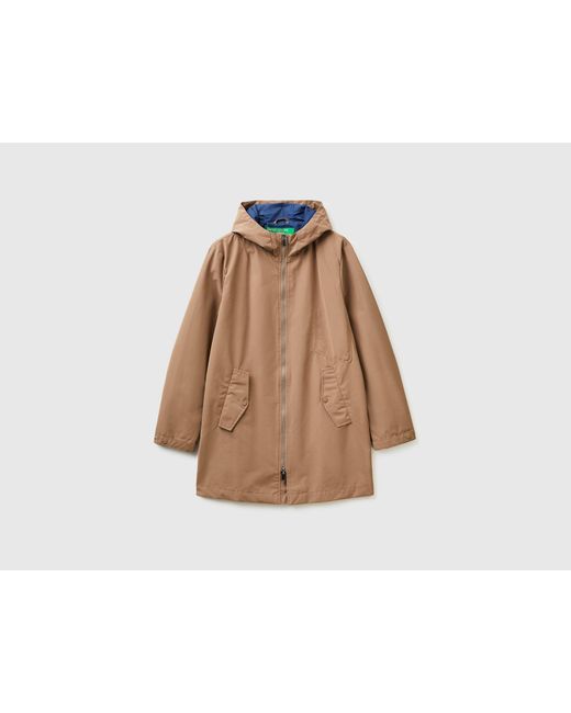 Benetton Brown Benetton, Lightweight Nylon Parka for men