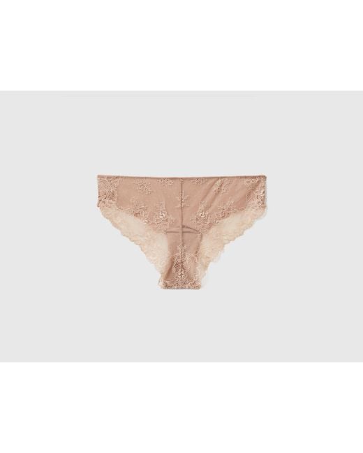 Benetton Black Benetton, Brazilian Stretch Underwear With Lace