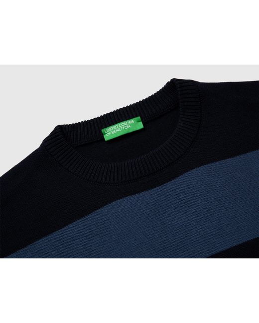 Benetton Blue Benetton, Striped Sweater for men