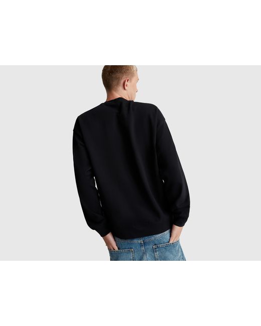Benetton Black Benetton, Sweatshirt With Logo Patch for men