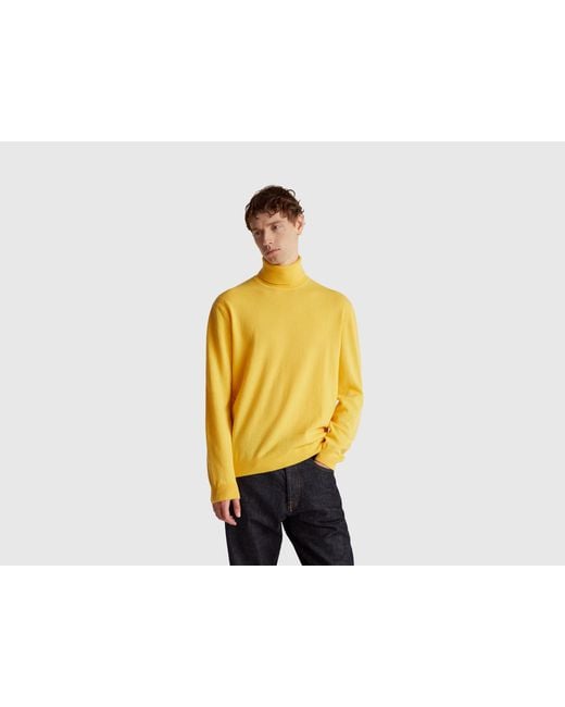 Benetton Yellow Benetton, Turtleneck for men