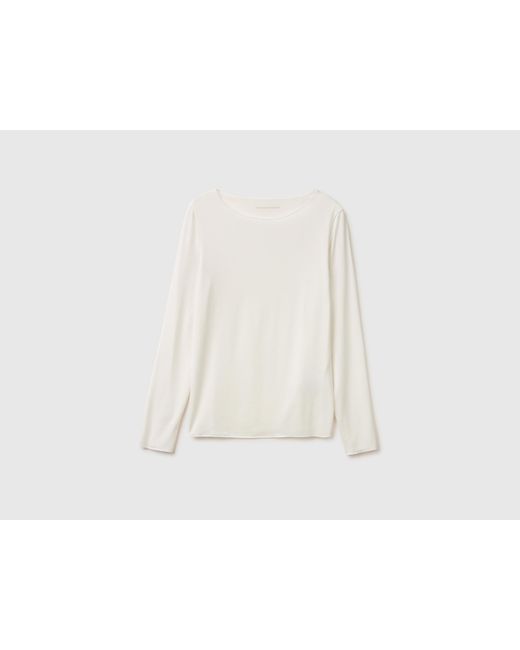 Benetton White Benetton, Silk Blend Undershirt Sweater