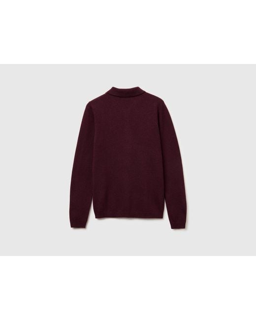 Benetton Red Benetton, Poloshirt Aus Kaschmirmischung, Größe, Damen