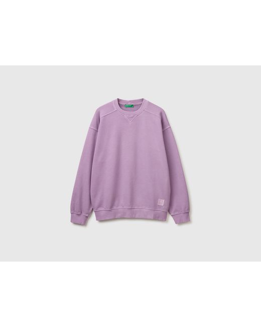 Benetton Purple Benetton, Closed Sweatshirt With A Worn Look for men