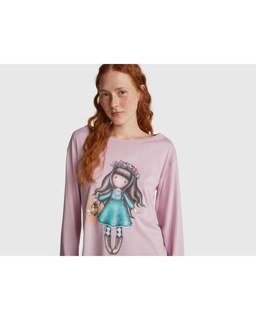 Benetton, Maglia Con Stampa Santoro Gorjuss, Taglia, Rosa, Donna di Benetton in Black