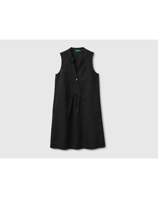 Benetton Black Benetton, 100% Linen Short Dress
