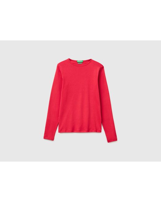 Benetton Red Benetton, Slim Fit Long Sleeve T-Shirt