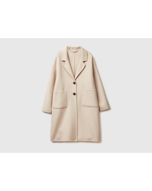 Benetton, Abrigo Midi De Mezcla De Lana, Talla, Mujer Benetton de color Black