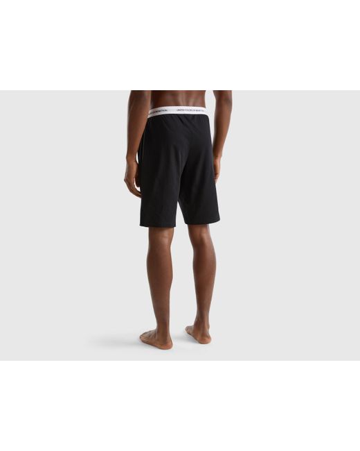 Benetton Black 100% Cotton Shorts for men