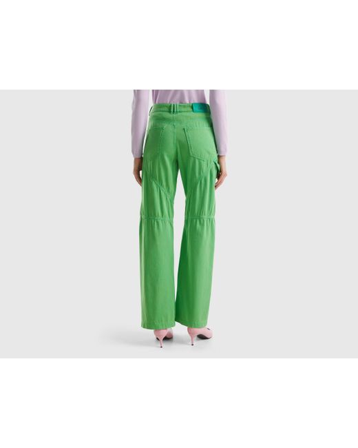 Pantaloni Cargo In Cotone di Benetton in Green