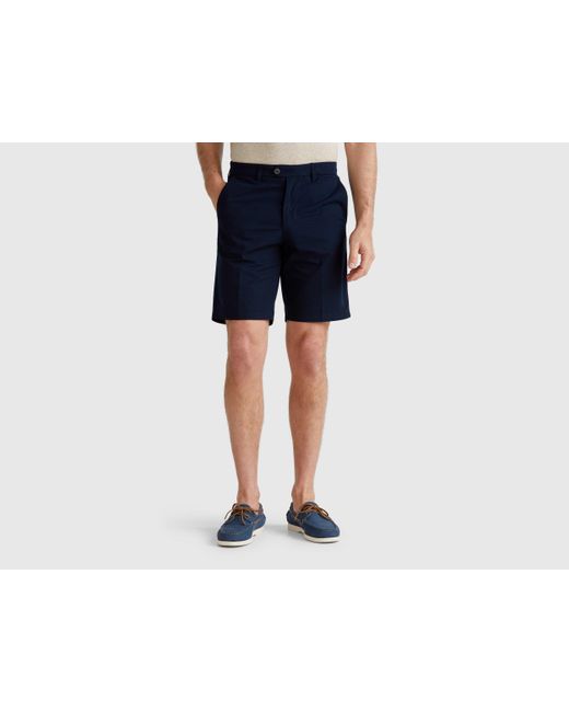 Benetton Benetton, Chino-Bermudashorts Aus Canvas, Dunkelblau in Black für Herren