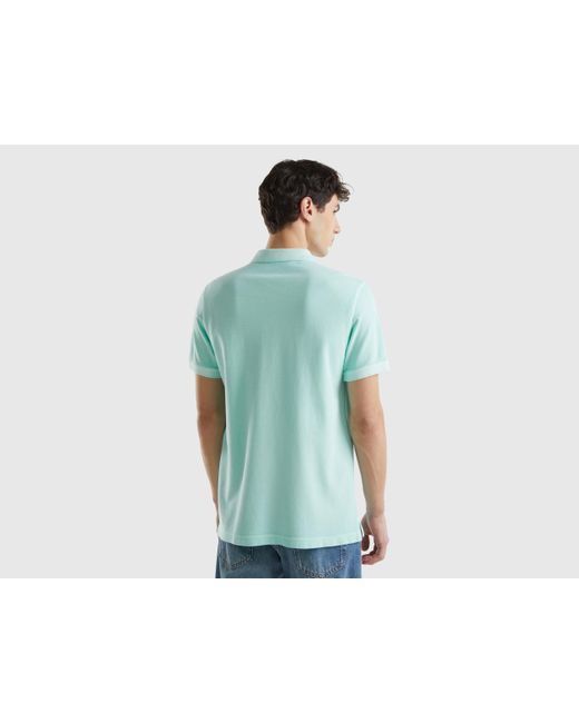 Benetton Poloshirt Mit Normaler Passform 100% Bio-baumwolle in Blue für Herren