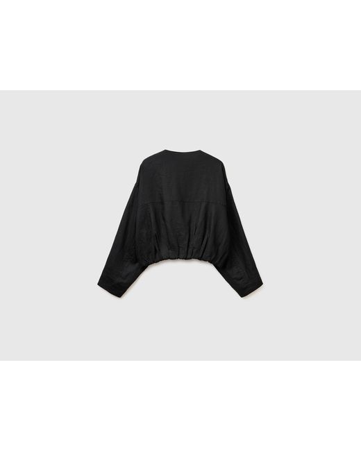 Benetton Black Benetton, Pure Linen Bomber Jacket