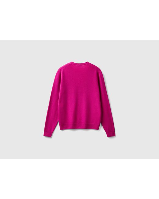 Benetton Black Benetton, Fuchsia V-Neck Cardigan