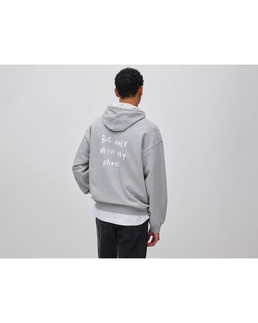 Benetton Gray Benetton, Sweatshirt With Hood And Slogan Print for men