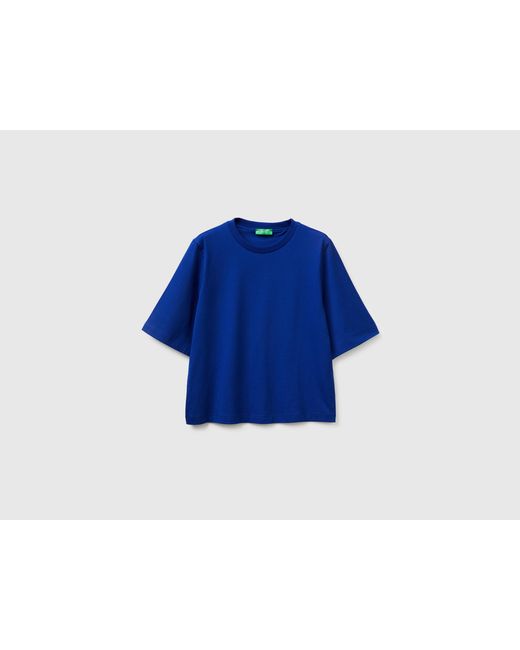 Benetton Blue Benetton, 100% Cotton Boxy Fit T-Shirt