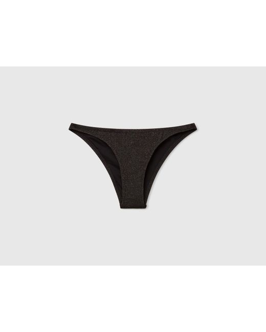 Benetton, Braguita De Baño Con Laterales Bajos Y Lúrex, Negro, Mujer Benetton de color Black