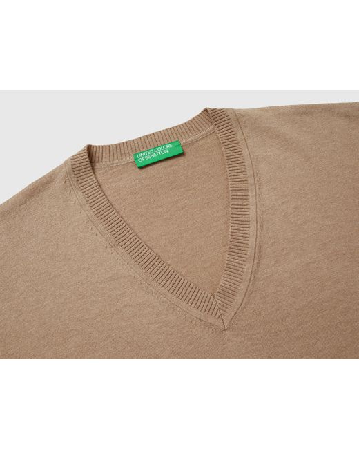 Benetton Natural Benetton, V-Neck Sweater