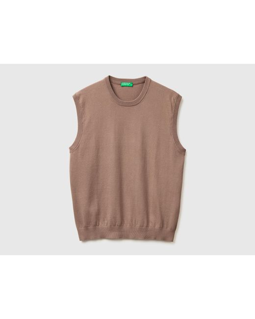 Benetton Brown Benetton, Vest for men
