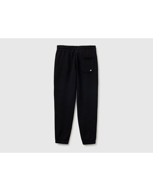 Benetton, Pantalones Deportivos De Mezcla De Algodón, Talla, Negro, Hombre Benetton de hombre de color Black