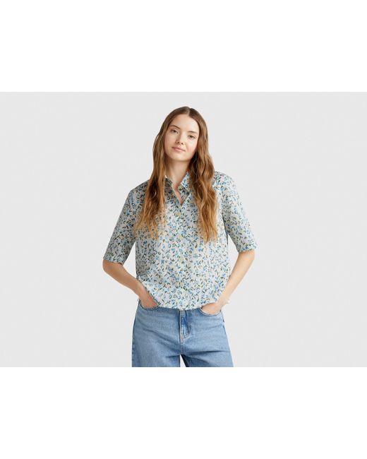 Benetton Blue Benetton, Patterned Shirt