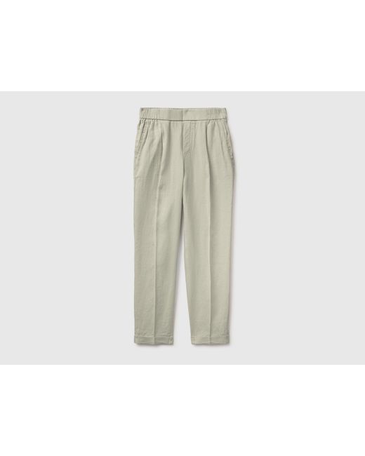 Benetton Black Benetton, 100% Linen Cigarette Trousers