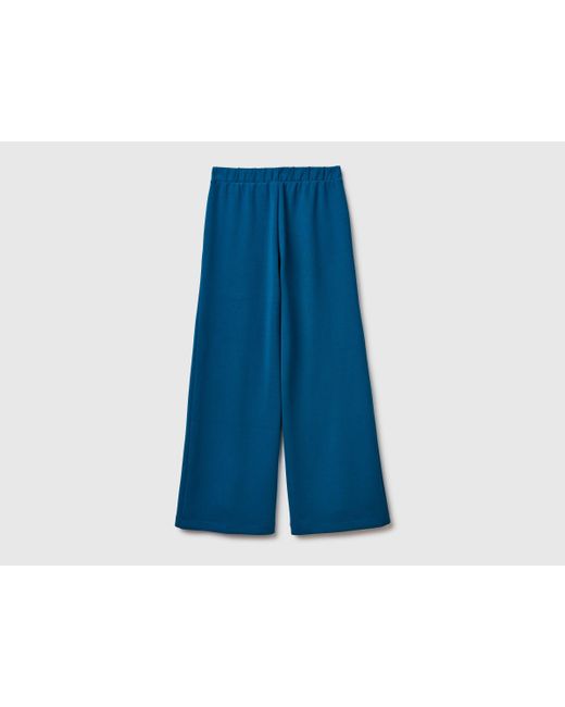 Benetton, Pantalones De Mezcla Modal, Talla, Verde Petróleo, Mujer