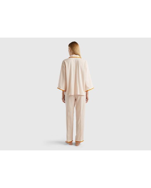 Benetton Black Monogramm-pyjama Aus Nachhaltiger Viskose
