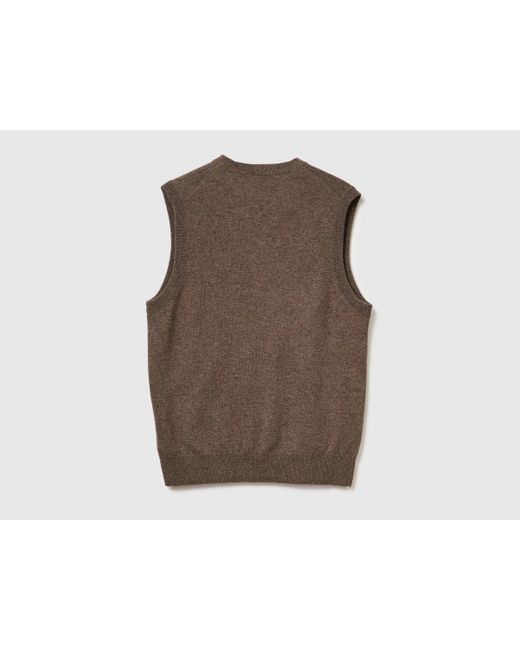 Benetton Benetton, Dunkelgraue Weste Aus Reiner Merinowolle, Größe, Grau, Herren in Blue für Herren
