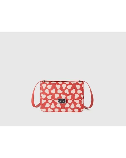 Benetton Large Red Be Bag With Pears