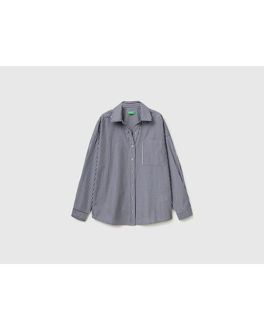 Benetton Black Benetton, 100% Cotton Striped Shirt