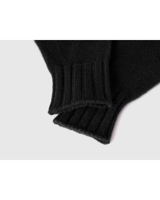 Benetton Black Benetton, Gloves With Cable Knit