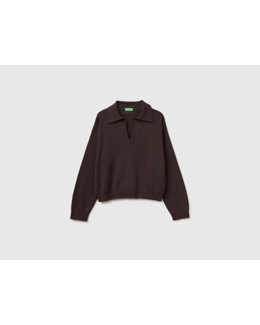 Benetton Black Benetton, Premium Cotton Polo Neck Sweater
