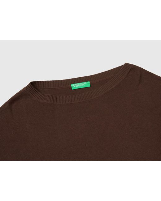 Benetton Brown Benetton, Premium Cotton Oversized Sweater