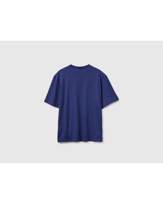 Benetton Blue Benetton, Short-Sleeved T-Shirt With Logo for men