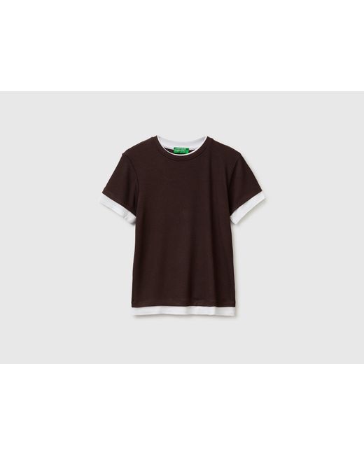 Benetton Black Benetton, Slim Fit Ribbed T-Shirt