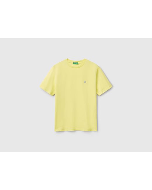 Benetton, Camiseta Básica De Algodón, Amarillo, Hombre Benetton de hombre de color Yellow