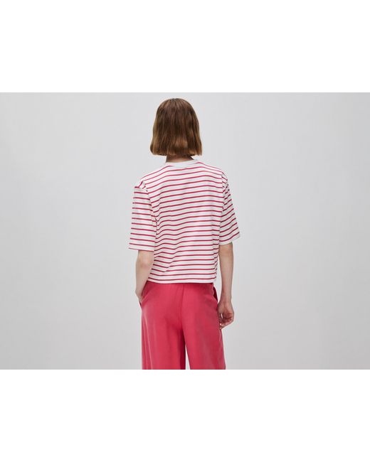 Benetton Red Benetton, Sailor Striped T-Shirt With Embroidery