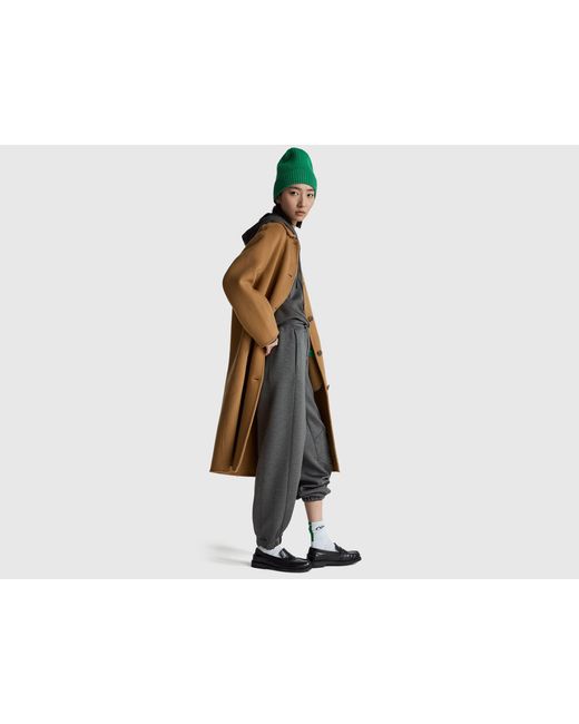 Benetton, Pantalones Deportivos De Polar, Talla, Gris, Mujer Benetton de color Black