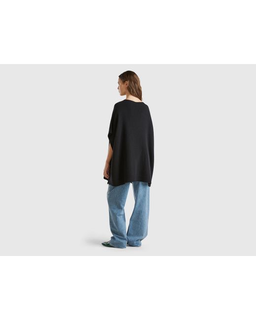 Benetton Black Benetton, Cape With Boat Neck