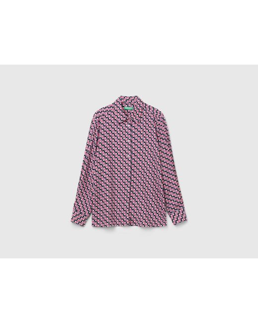 Benetton Red Benetton, Flowy Patterned Shirt